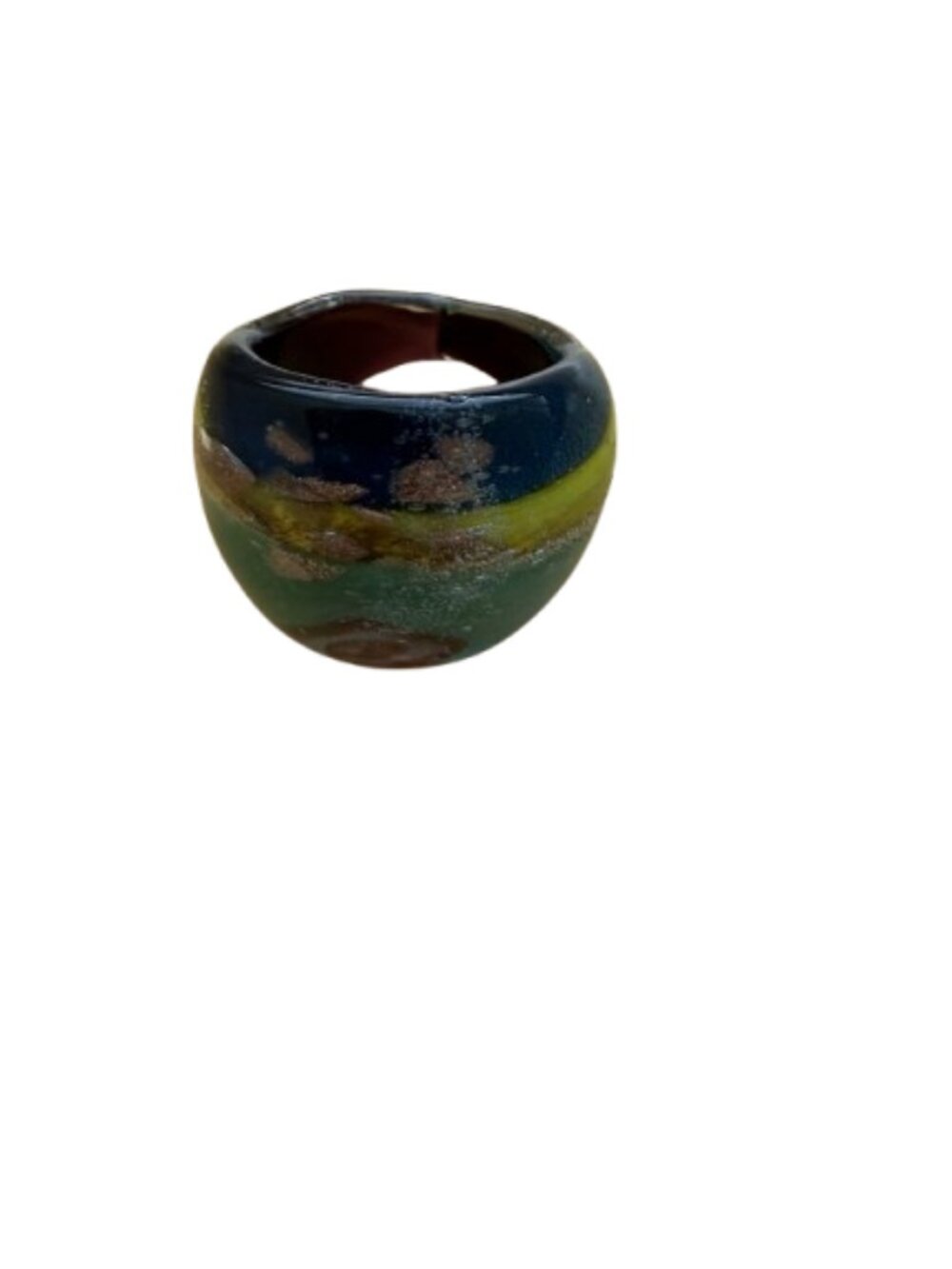 Multicolor Handcrafted Glass Art Ring - Picture 3 of 5